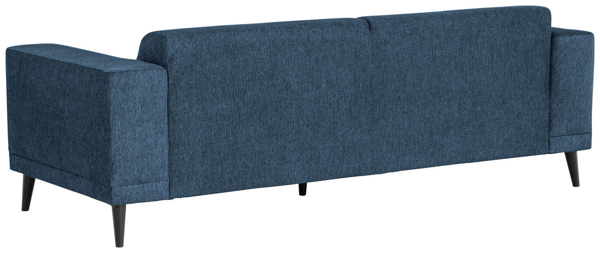 3-SITZER-SOFA OSLO_LZ Webstoff Blau  - Blau/Schwarz, Design, Holz/Textil (218/77/93cm) - MID.YOU