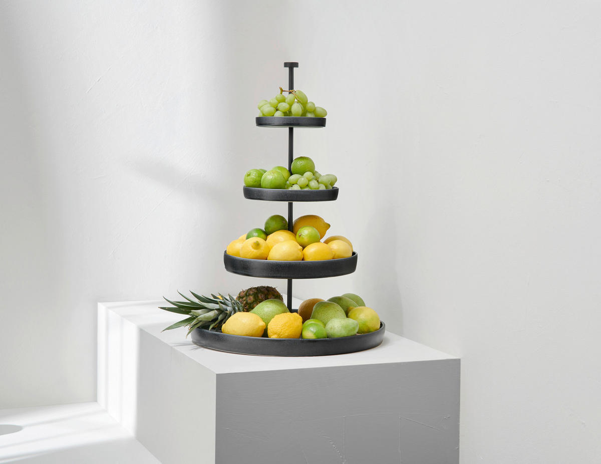 ETAGERE 4-stöckig - Schwarz, Design, Keramik/Metall (61cm) - ASA