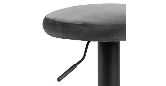 BARHOCKER Samt Dunkelgrau Stoffauswahl - Dunkelgrau/Schwarz, Design, Textil/Metall (40/62-82/40cm) - Carryhome