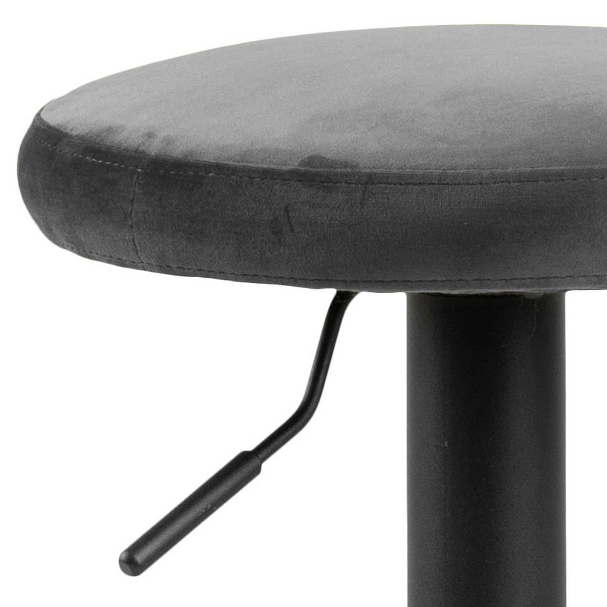 BARHOCKER Samt Dunkelgrau Stoffauswahl  - Dunkelgrau/Schwarz, Design, Textil/Metall (40/62-82/40cm) - Carryhome