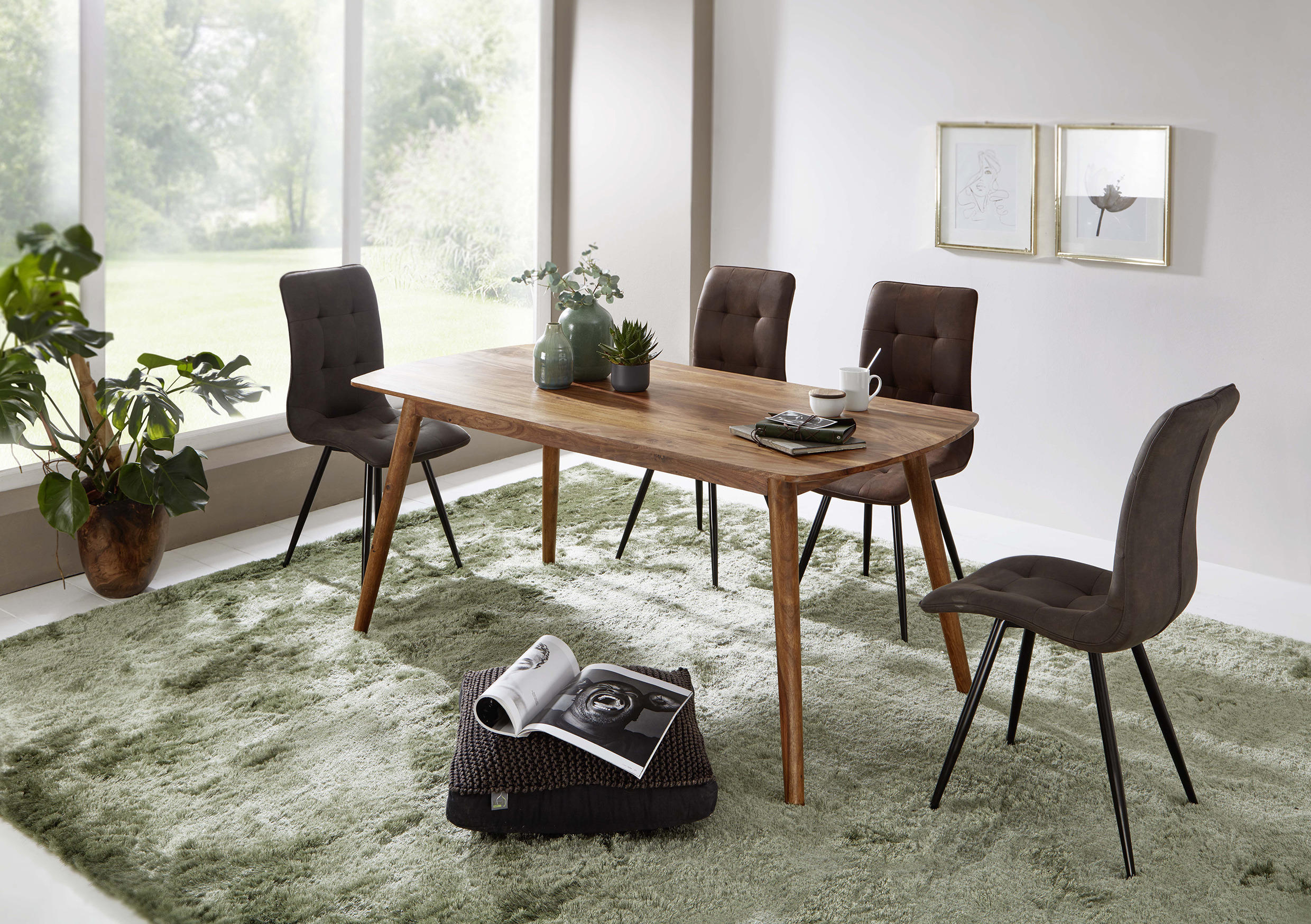 MATBORD i trä   - sheshamfärgad, Modern, trä (120/77/60cm) - MID.YOU