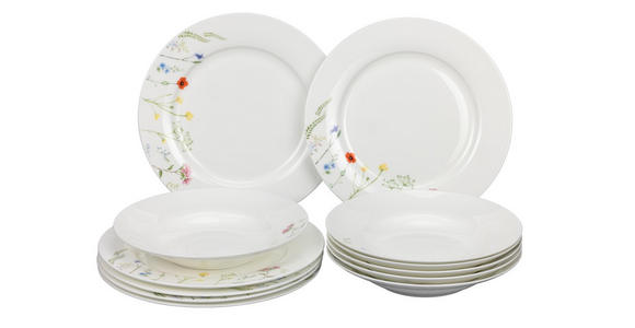 TAFELSERVICE Multicolor Wildflower 12-teilig  - Multicolor, Basics, Keramik - Novel