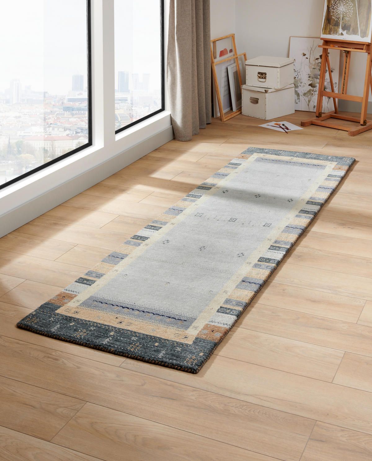 ORIENTTEPPICH  Wohnzimmer 80/300 cm Baba Jan Silberfarben rechteckig  - Silberfarben, KONVENTIONELL, Textil (80/300cm) - Cazaris