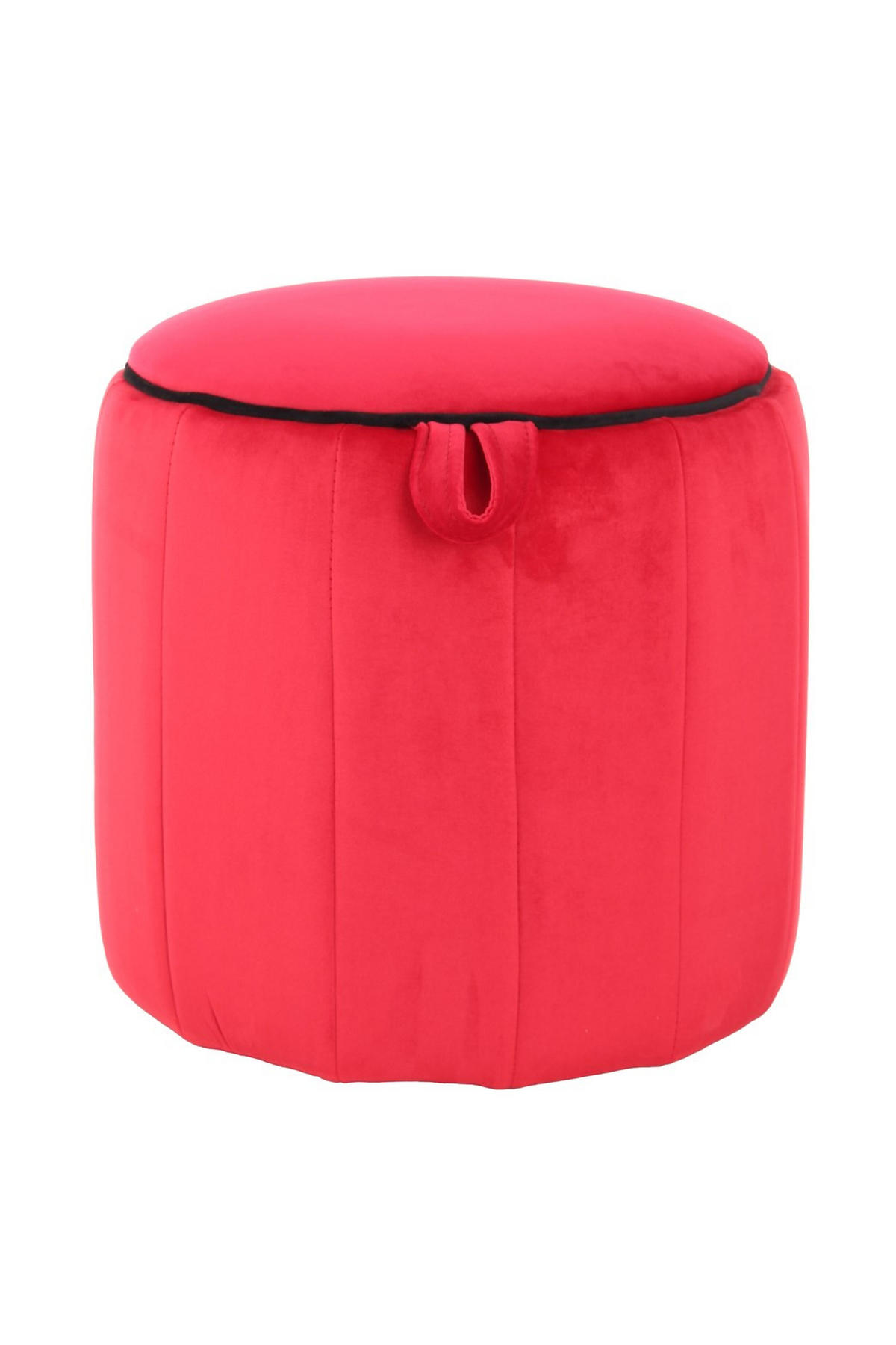 HOCKER Samt Rot  - Rot, Design, Textil (43/42/43cm) - Kayoom