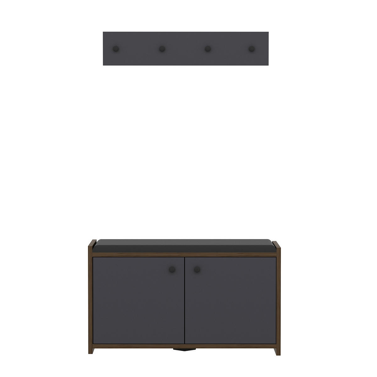 GARDEROBE 2-teilig  in 80/45/35 cm  - Anthrazit, Design, Holzwerkstoff (80/45/35cm) - Livetastic