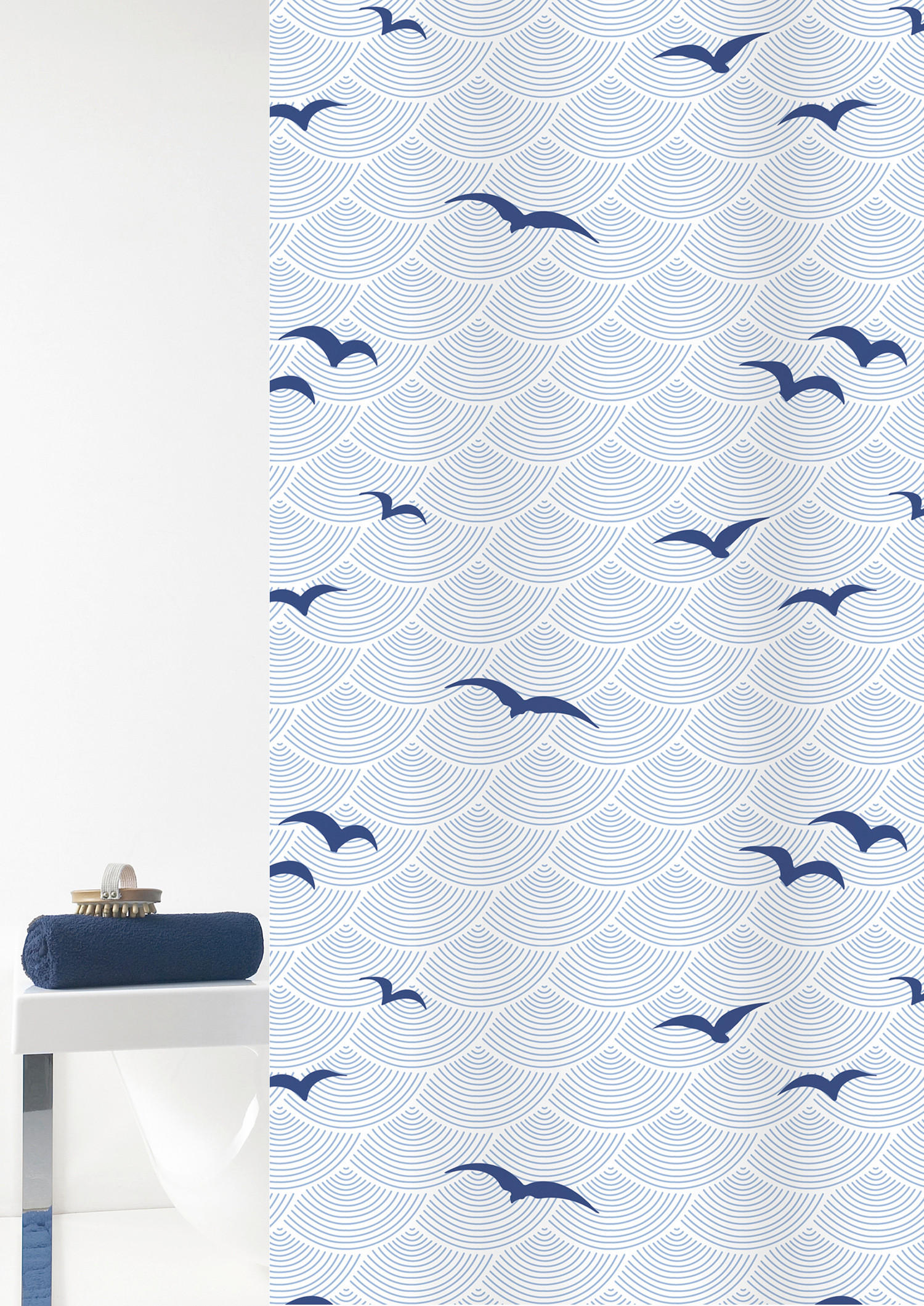 DUSCHVORHANG Seacoast 180/200 cm  - Weiß, Basics, Kunststoff (180/200cm) - Grund