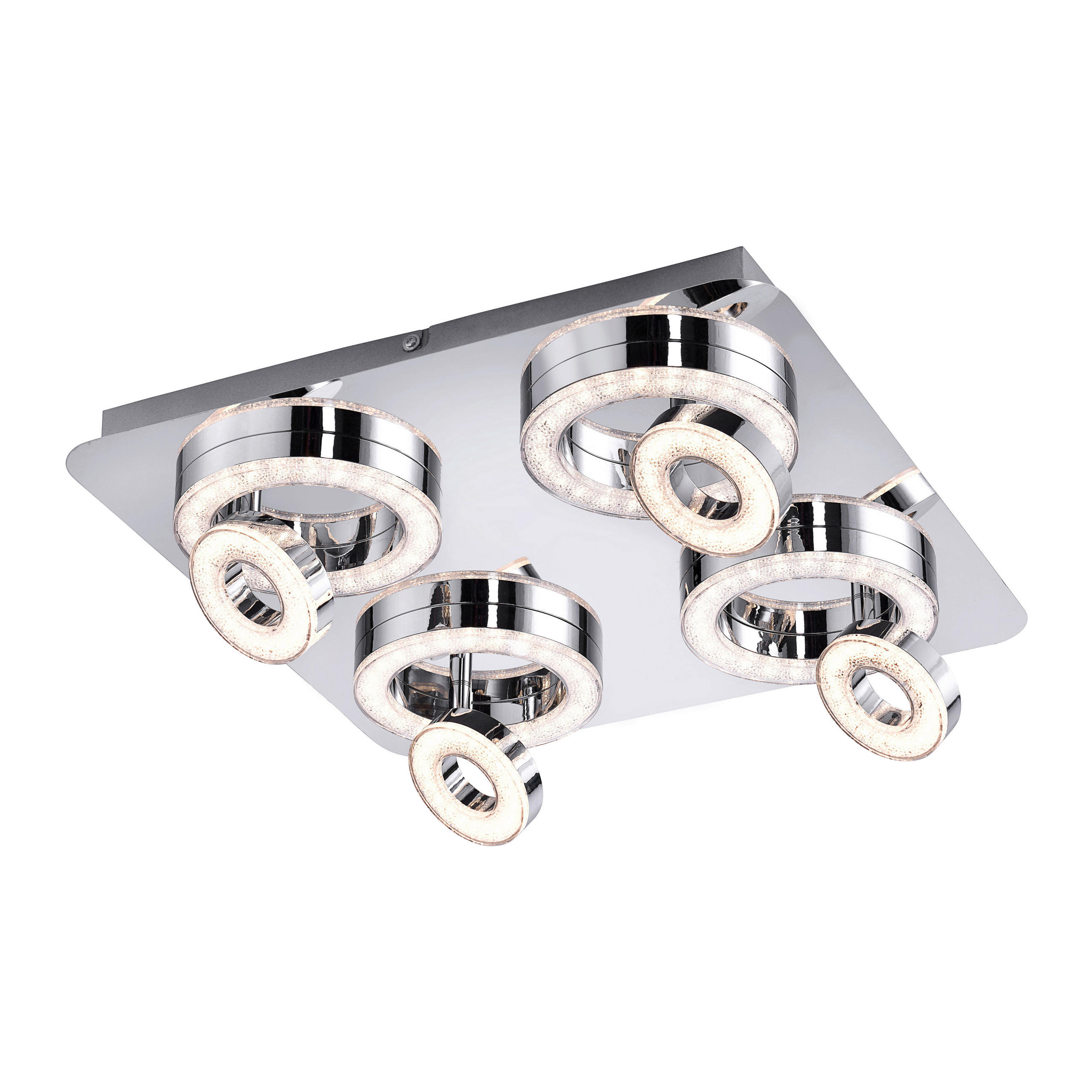 LED SVJETILJKA STROPNA  - boje kroma, Design, metal/plastika (40/40/13cm)