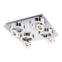 LED SVJETILJKA STROPNA  - boje kroma, Design, metal/plastika (40/40/13cm)