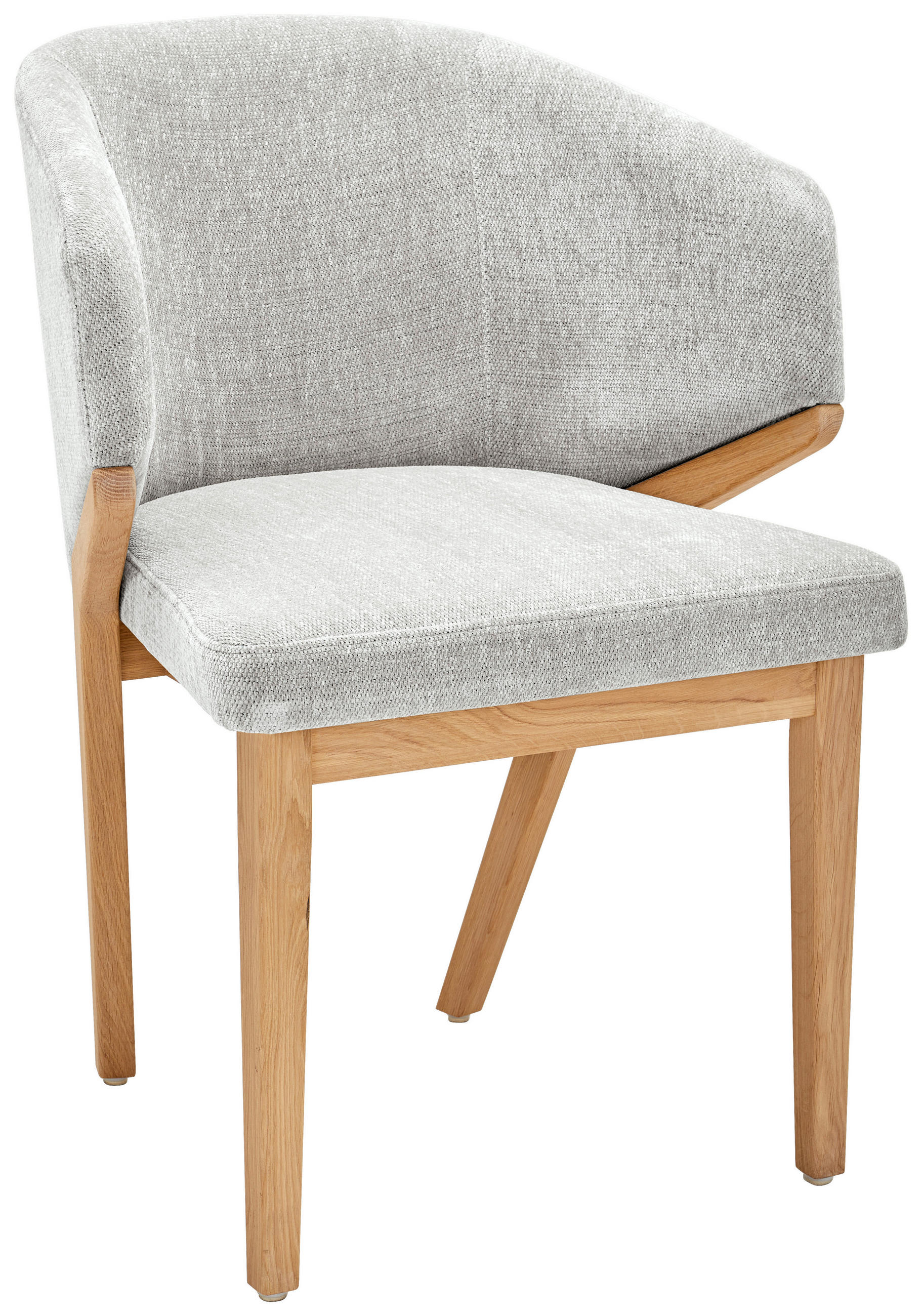 ARMLEHNSTUHL   Chenille  - Eiche Bianco/Creme, KONVENTIONELL, Holz/Textil (60/82/60cm) - Linea Natura