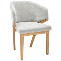 ARMLEHNSTUHL   Chenille  - Eiche Bianco/Creme, KONVENTIONELL, Holz/Textil (60/82/60cm) - Linea Natura