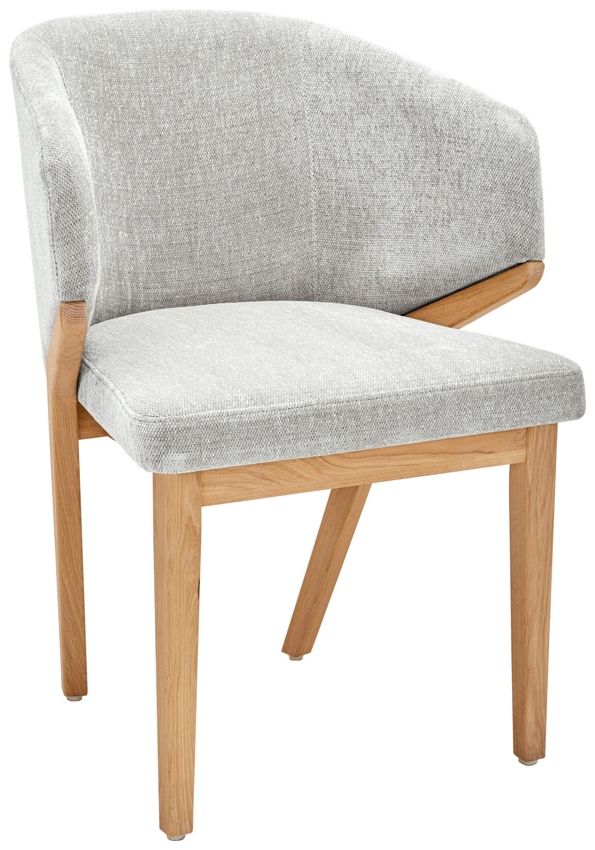 ARMLEHNSTUHL   Chenille  - Eiche Bianco/Creme, KONVENTIONELL, Holz/Textil (60/82/60cm) - Linea Natura