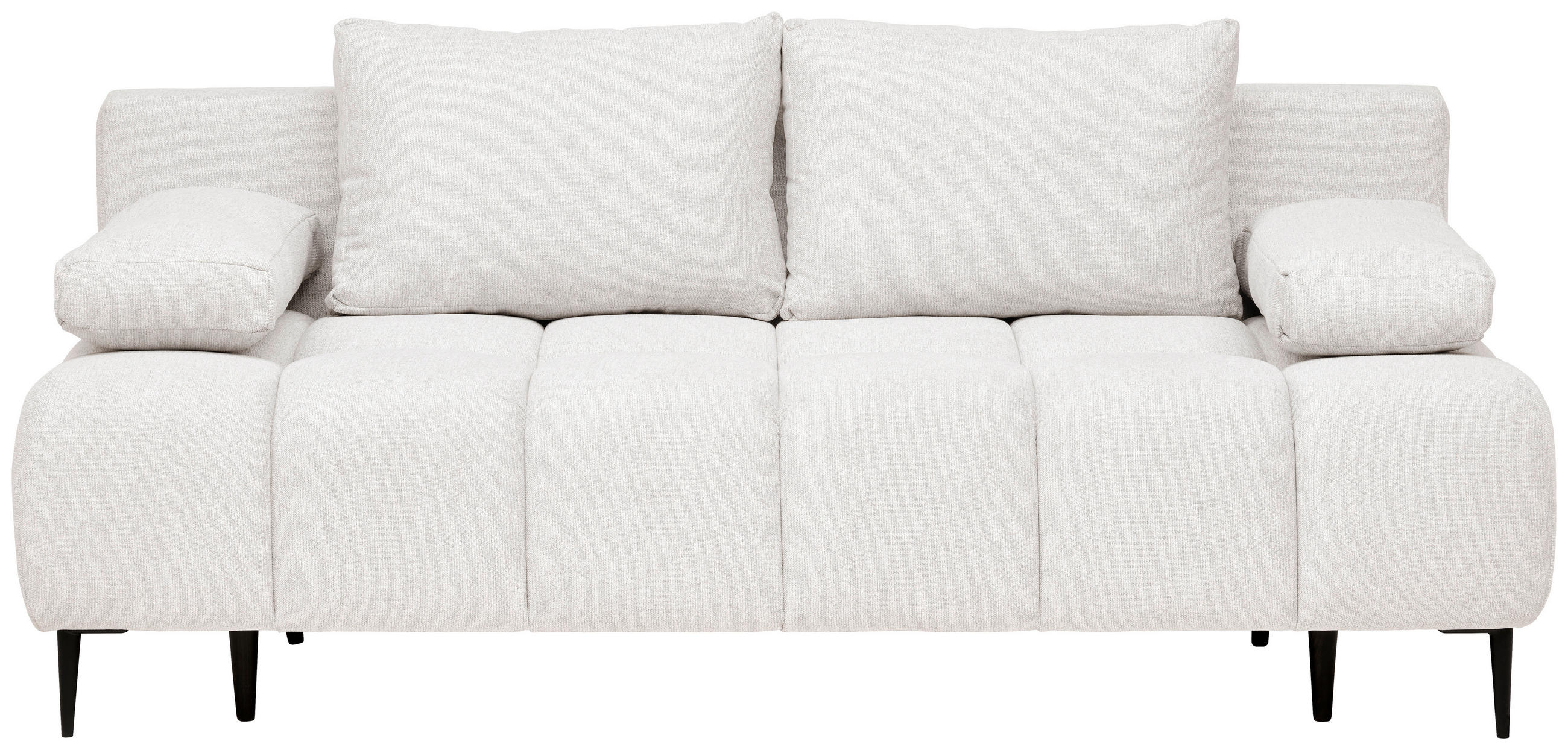 SCHLAFSOFA in Textil Beige  - Beige/Schwarz, Modern, Textil/Metall (204/90/95cm) - MID.YOU