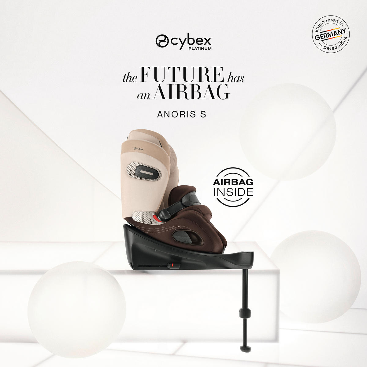 KINDERAUTOSITZ Anoris S Style Off White  - Weiß, Basics, Kunststoff/Textil (49/45/58cm) - cybex PLATINUM