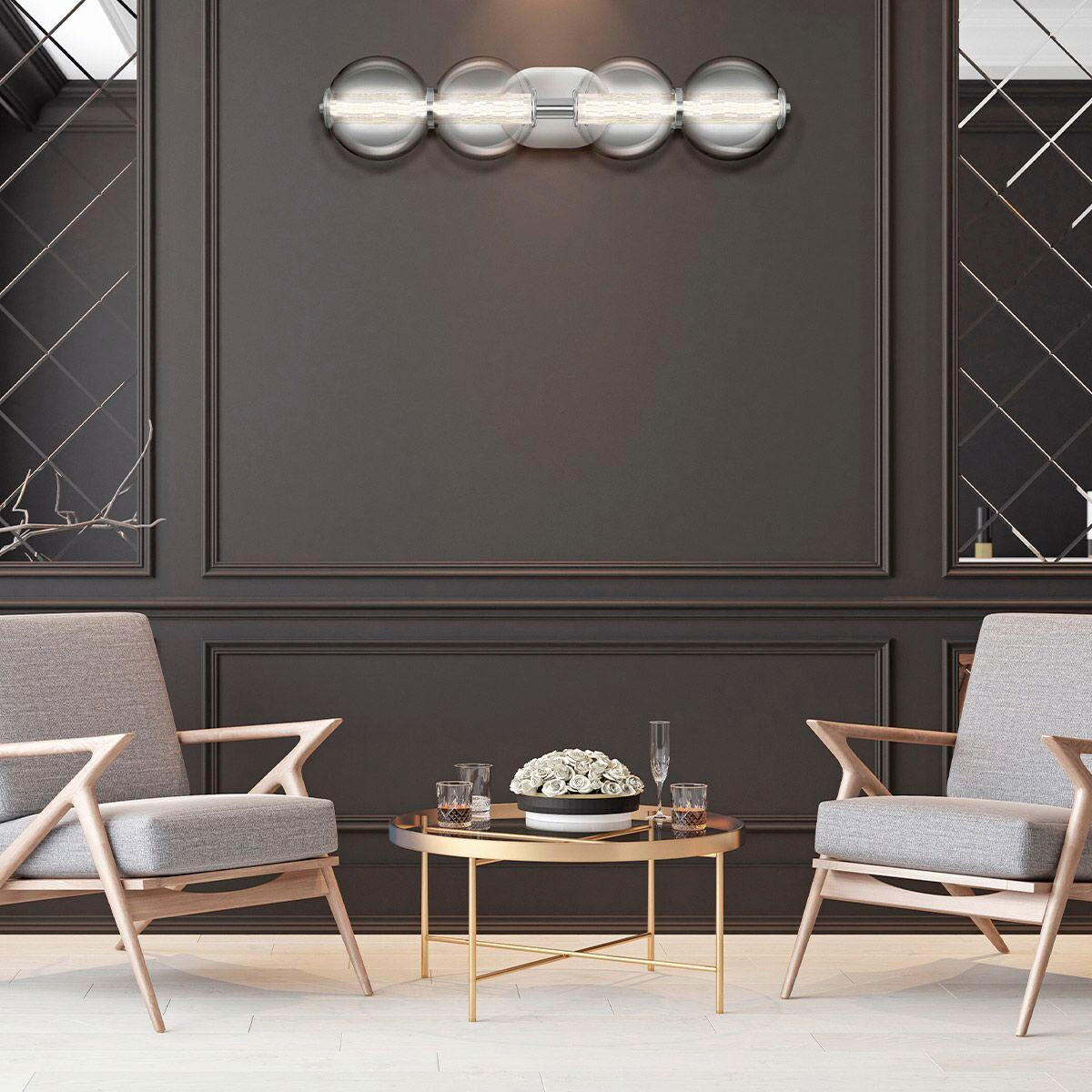 Thumbnail - Elstead Lighting Led-Wandleuchte Eurofase, Chrom, Metall, Glas, F, 75.6x17 cm, Lampen & Leuchten, Innenbeleuchtung, Leuc...