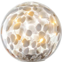 UKRASNA LED LAMPA - providno/bela, Lajfstajl, staklo/plastika (17,40/16,50/17,40cm) - Leonardo