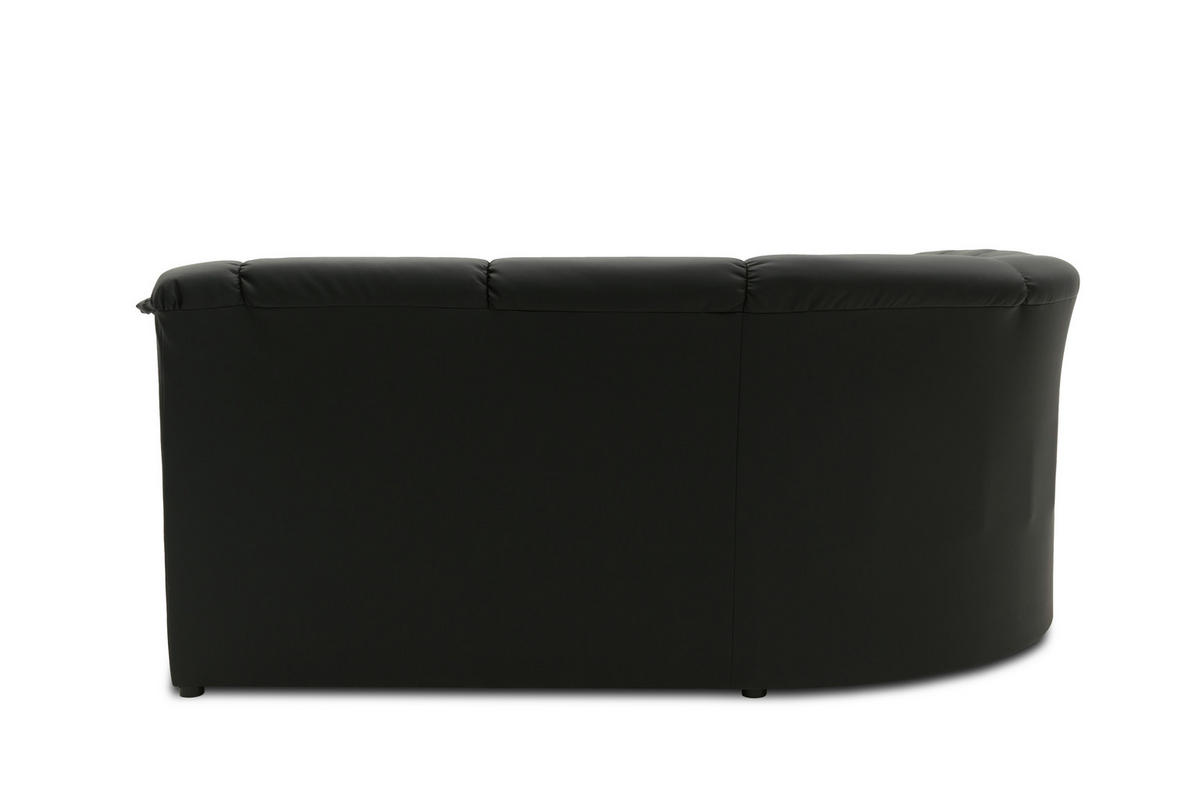 ECKSCHLAFSOFA  BERLIN FK Schwarz Lederlook  - Schwarz, KONVENTIONELL, Kunststoff/Textil (244/205/89cm) - MID.YOU