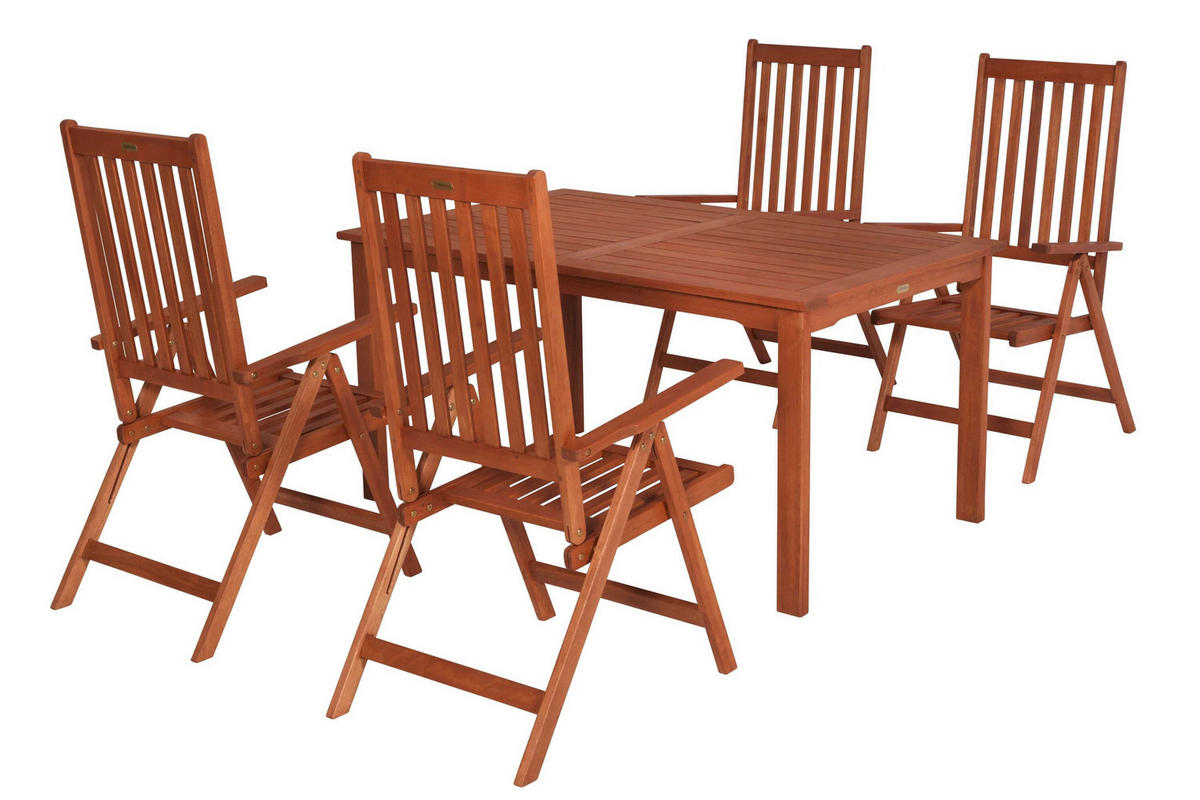 GARTENTISCHGRUPPE  - Eukalyptusholzfarben, KONVENTIONELL, Holz - Gardenson