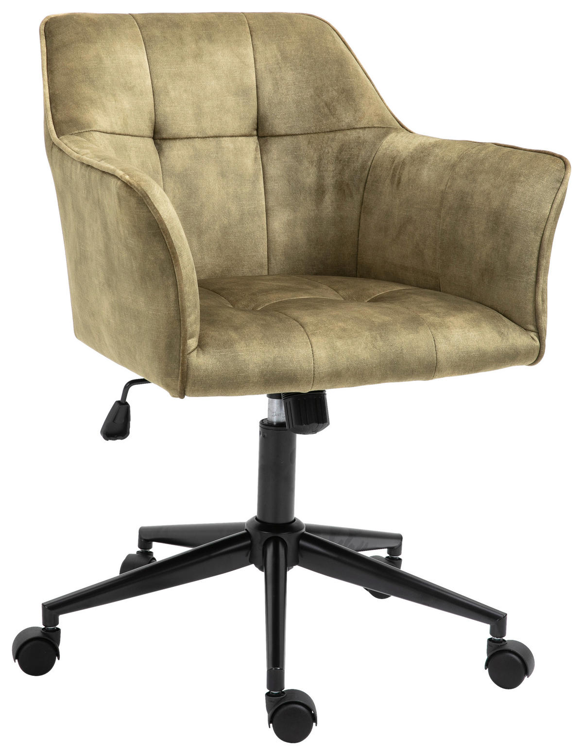 DREHSTUHL  in Samt Olivgrün  - Schwarz/Olivgrün, MODERN, Kunststoff/Textil (60/90/61cm) - MID.YOU