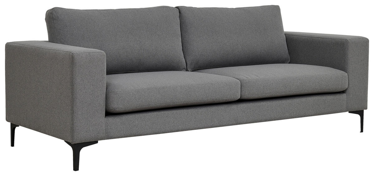 2-SITS SOFFA i metall, textil grå, svart  - grå/svart, Design, metall/textil (215/84/88cm) - Livetastic