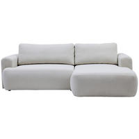 ECKSOFA Perlmutt Bouclé Rückenkissen, Rücken echt  - Perlmutt/Schwarz, KONVENTIONELL, Kunststoff/Textil (257/170cm) - Tom Tailor