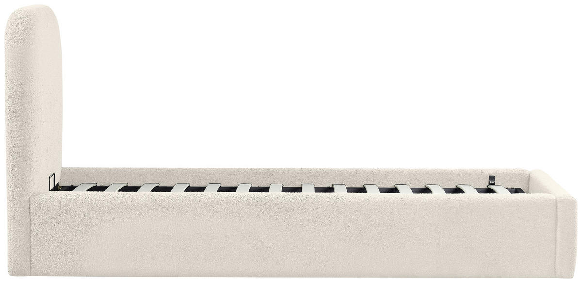 POLSTERBETT 90/200 cm,  in Creme, Lattenrost, Bettkasten,  - Creme/Schwarz, MODERN, Holz/Kunststoff (90/200cm) - Livetastic