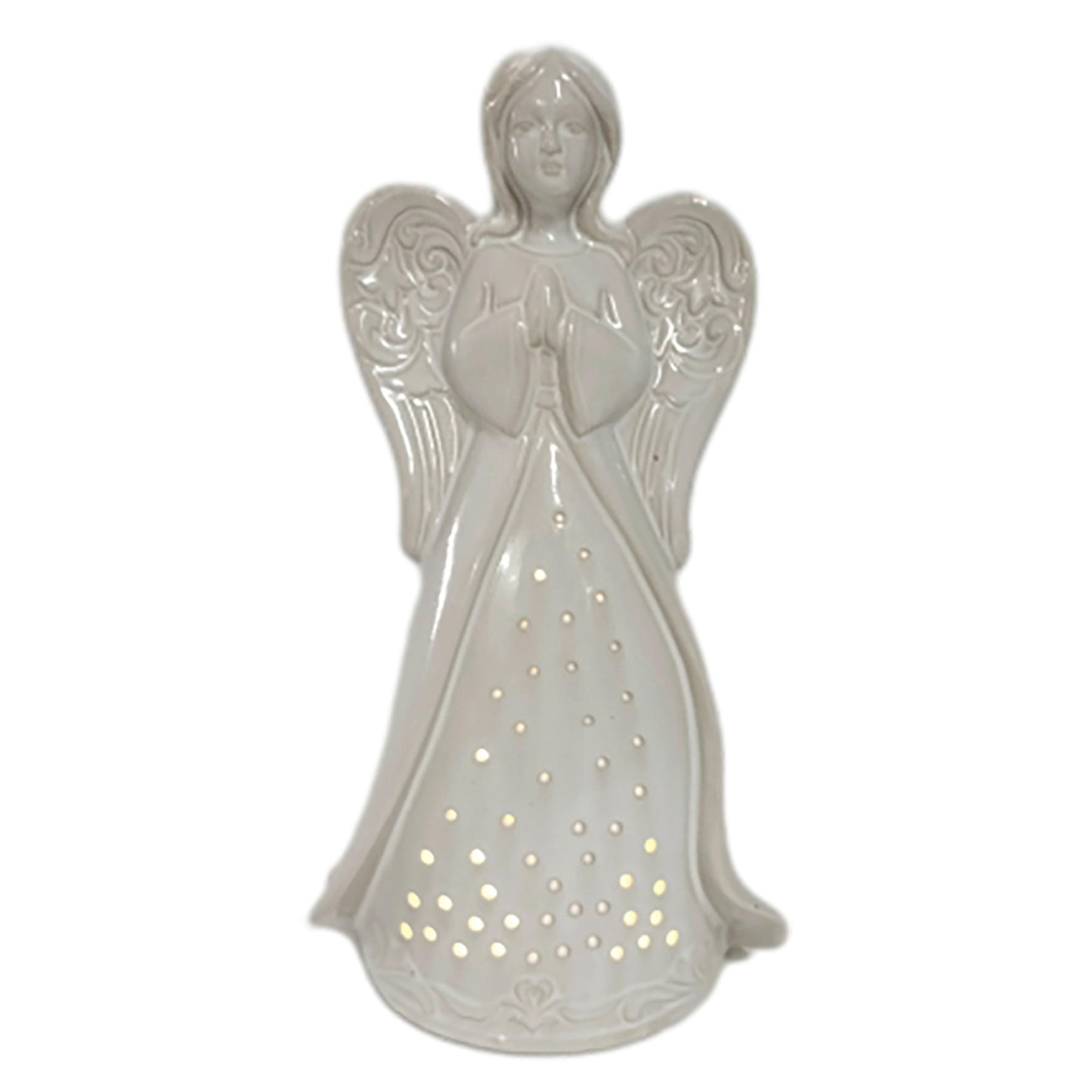 DEKOENGEL - Grauweiß, LIFESTYLE, Keramik (13/22,3/8,8cm) - X-Mas