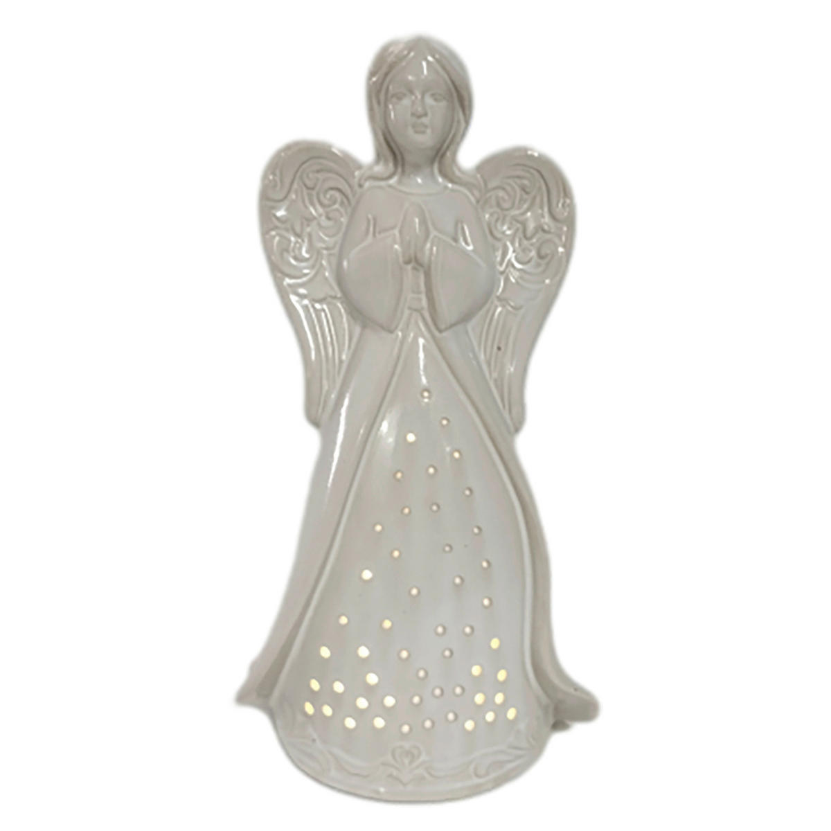OKRASNI ANGEL - sivobela, Trendi, keramika (13/22,3/8,8cm) - X-Mas