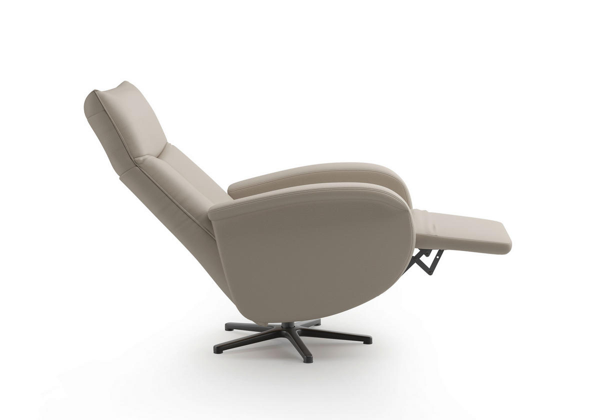 DREHSTUHL Grau  - Schwarz/Grau, MODERN, Leder/Metall (75/112/82cm) - Sit & More
