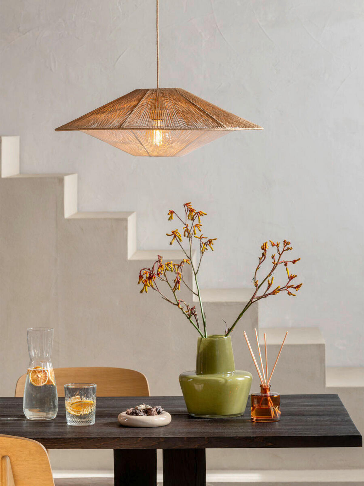 Lampă Suspendată 60/60/270 cm  - alb/maro deschis, Trend, hârtie (60/60/270cm) - Good & Mojo