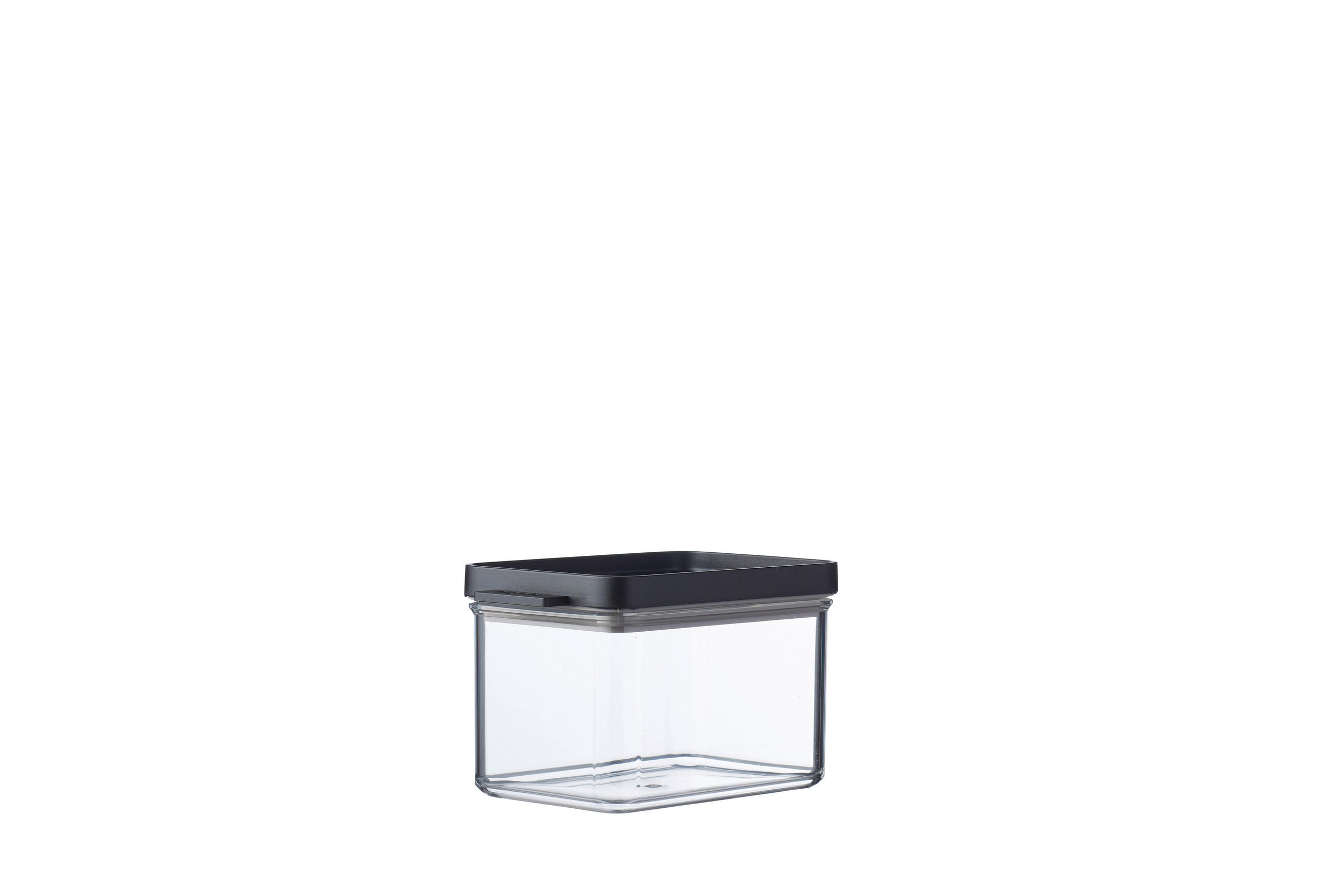VORRATSDOSE 0,7 l  - Transparent/Schwarz, Basics (14,5/9,4/9,2cm) - Mepal