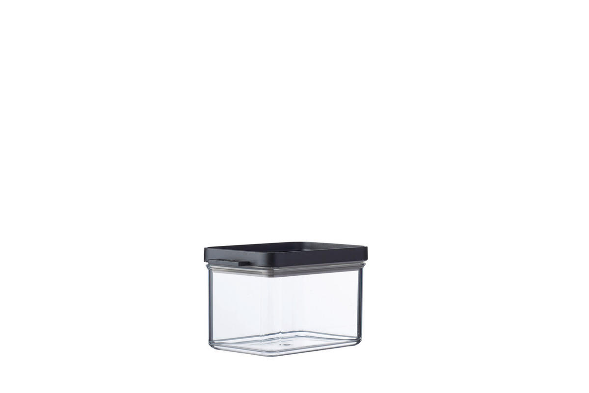 VORRATSDOSE 0,7 l  - Transparent/Schwarz, Basics (14,5/9,4/9,2cm) - Mepal