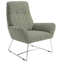 SESSEL Flachgewebe Olivgrün    - Chromfarben/Olivgrün, Design, Textil/Metall (82/102/81cm) - Pure Home Lifestyle