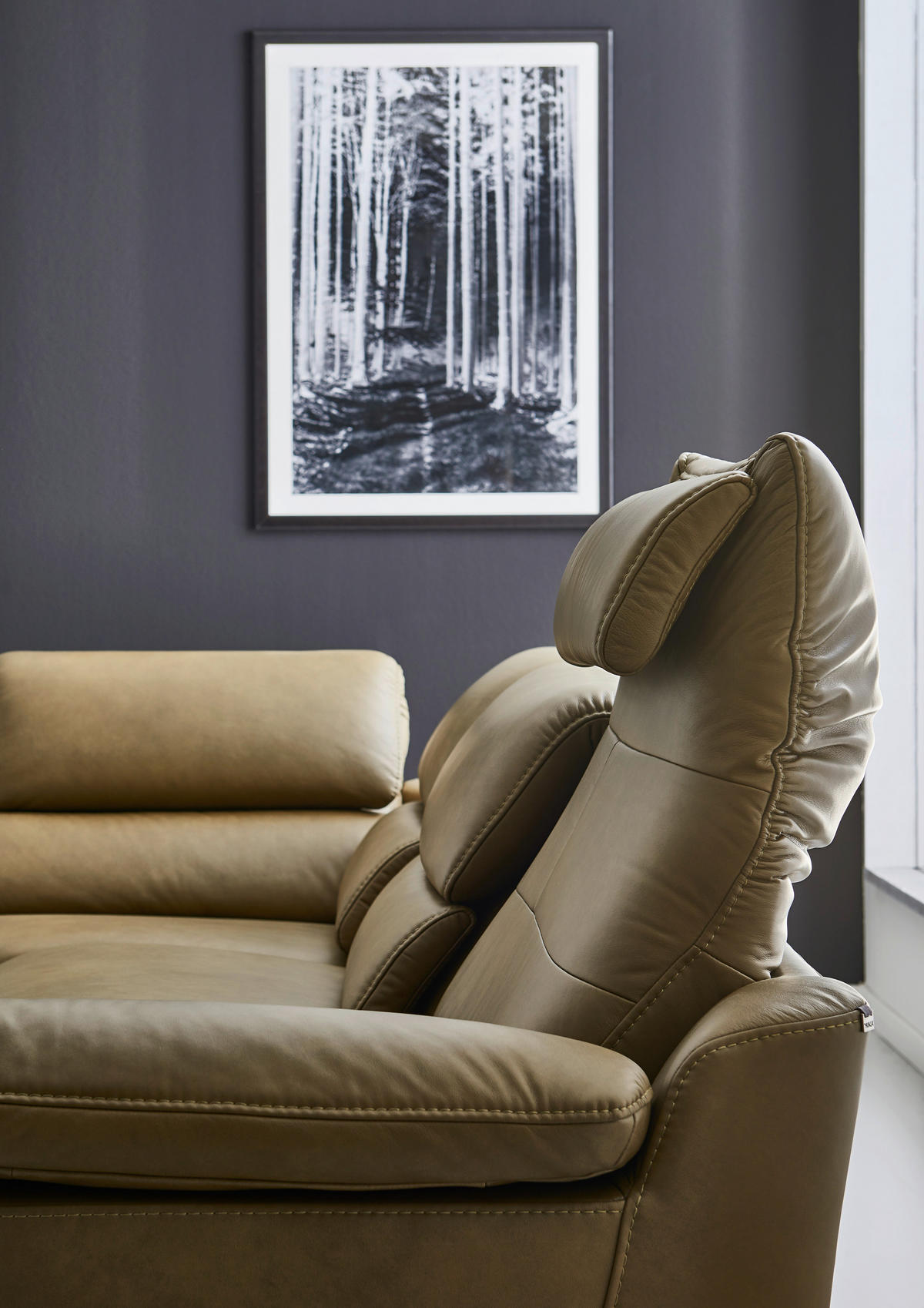 ECKSOFA in Echtleder Schlammfarben  - Schlammfarben/Schwarz, Design, Leder/Metall (246/280cm) - Hukla