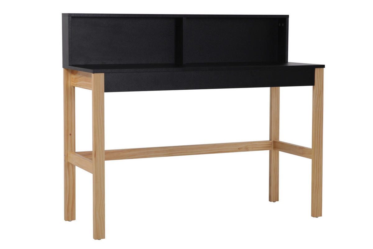 SCHREIBTISCH 120/45/101 cm  in Naturfarben, Schwarz  - Schwarz/Naturfarben, Design, Holz/Holzwerkstoff (120/45/101cm) - Livetastic