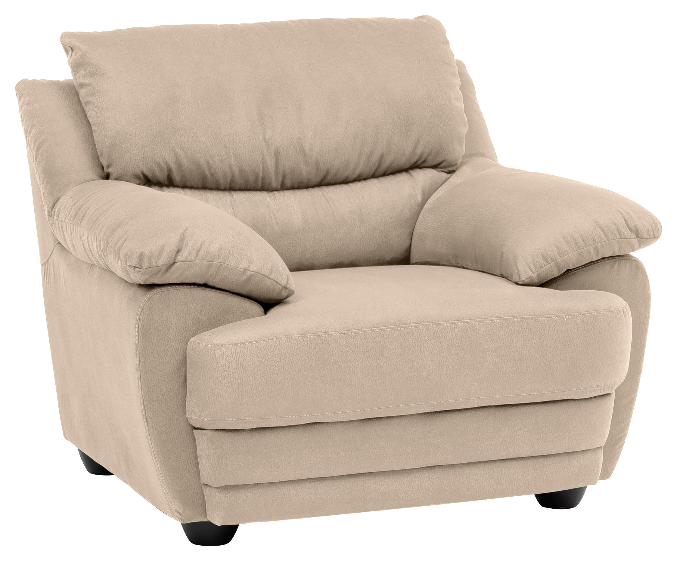 SESSEL in Chenille Sandfarben  - Sandfarben/Schwarz, Design, Kunststoff/Textil (117/97/100cm) - Livetastic