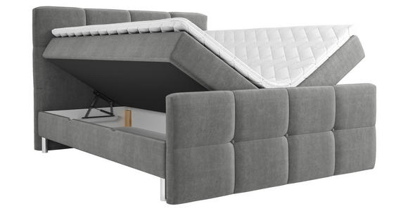 BOXBETT 180/200 cm  in Grau  - Chromfarben/Grau, MODERN, Holz/Holzwerkstoff (180/200cm) - Esposa