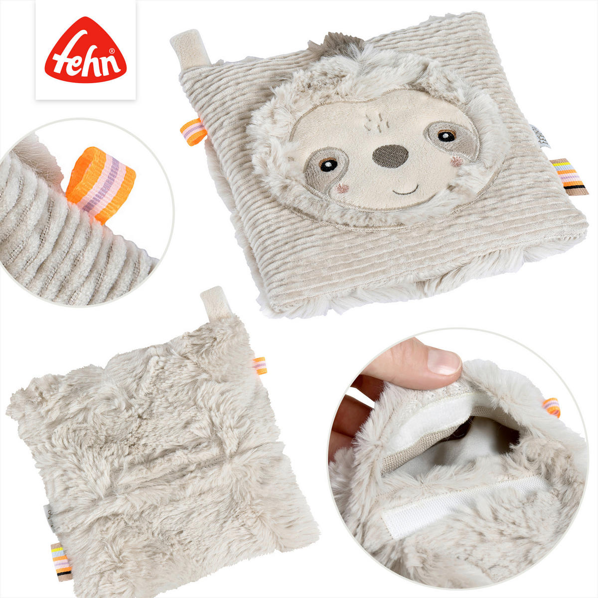 KIRSCHKERNKISSEN Faultier Lazy  - Hellgrau, Basics, Textil (17/17/1cm) - Fehn