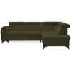 ECKSOFA in Mikrofaser Olivgrün  - Schwarz/Olivgrün, Design, Textil/Metall (260/203cm) - Stylife