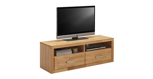 TV-ELEMENT Eiche massiv Eichefarben - Eichefarben, KONVENTIONELL, Holz (130/45/42cm) - Linea Natura