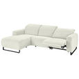 ECKSOFA  in Cord Weiß  180/266 cm  - Schwarz/Weiß, KONVENTIONELL, Textil/Metall (180/266cm) - Hom`in