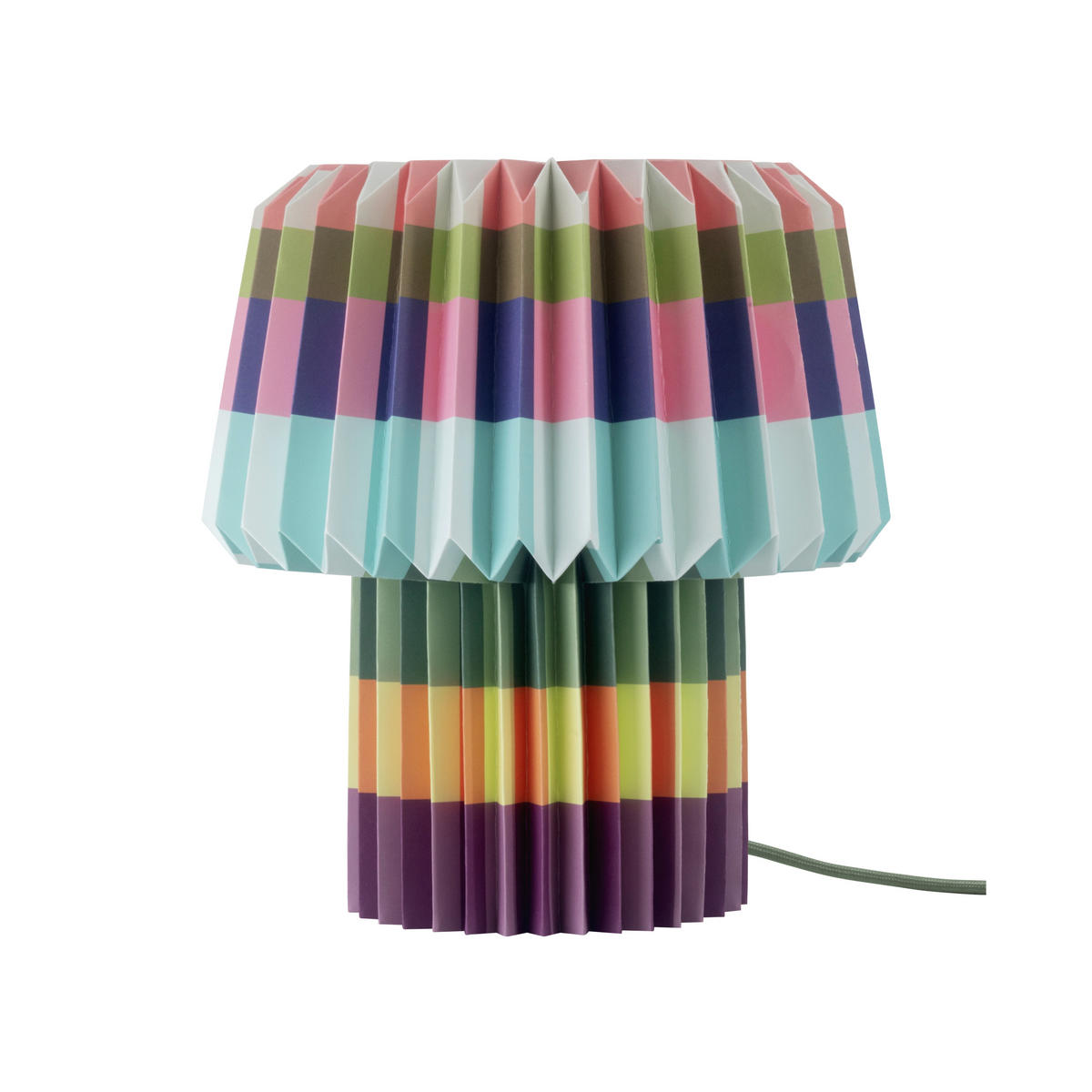 LED-TISCHLEUCHTE REMEMBER 30/31 cm  - Dunkelgrün/Aubergine, Basics, Papier (30/31cm) - REMEMBER