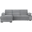 ECKSOFA in Webstoff Grau  166/258 cm  - Dunkelbraun/Grau, KONVENTIONELL, Kunststoff/Textil (166/258cm) - Cantus