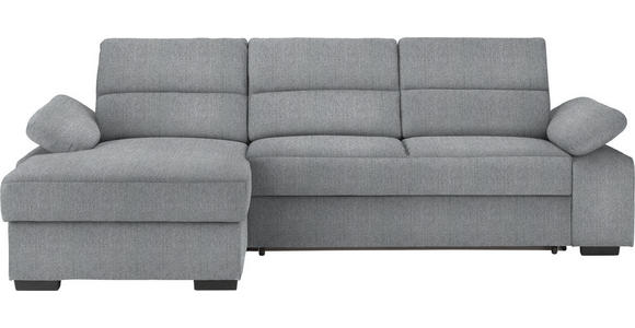ECKSOFA in Webstoff Grau  166/258 cm  - Dunkelbraun/Grau, KONVENTIONELL, Kunststoff/Textil (166/258cm) - Cantus