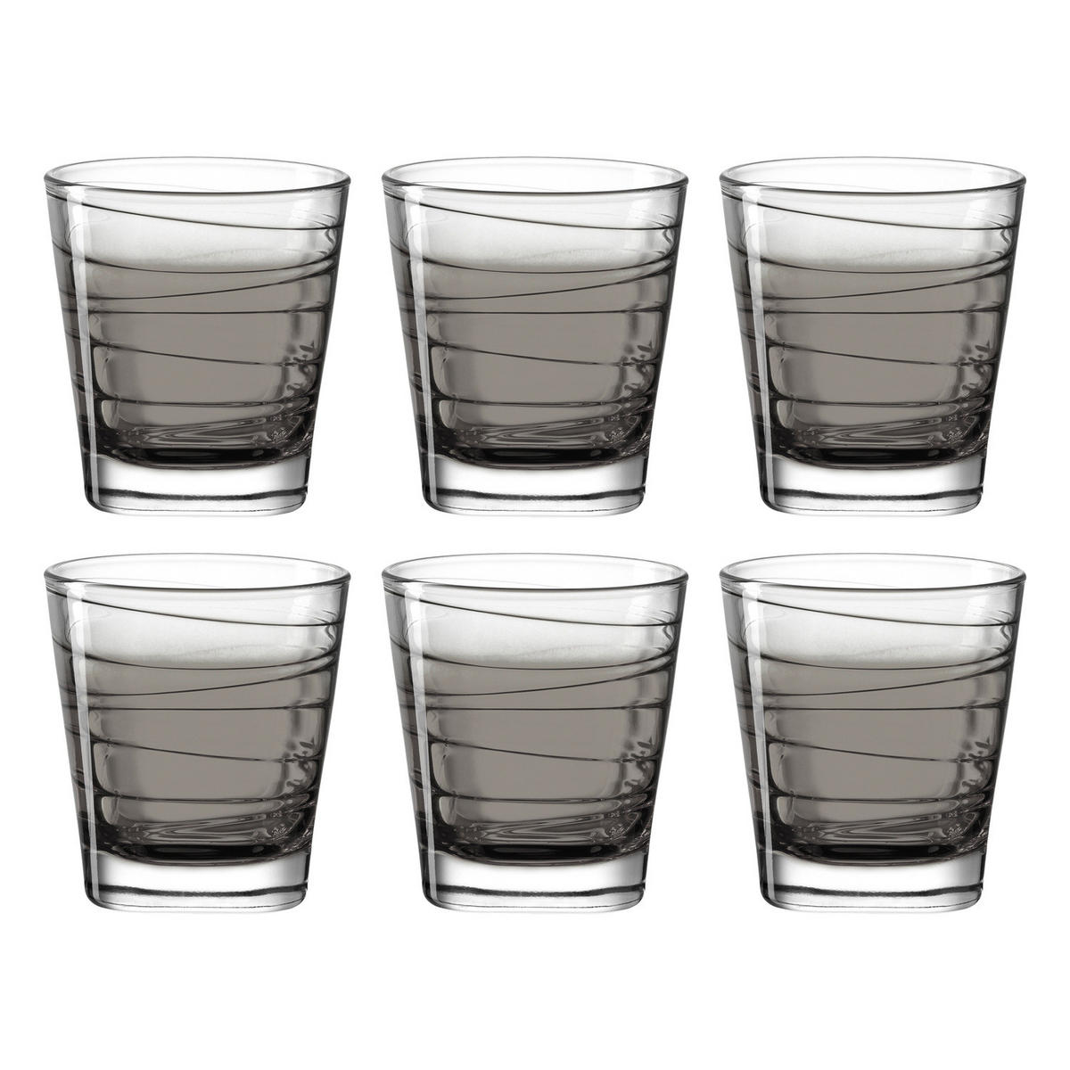 WHISKY-GLÄSERSET 250,00 ml 6-teilig  - Grau, Design, Glas (8,30/9,00/8,30cm) - Leonardo
