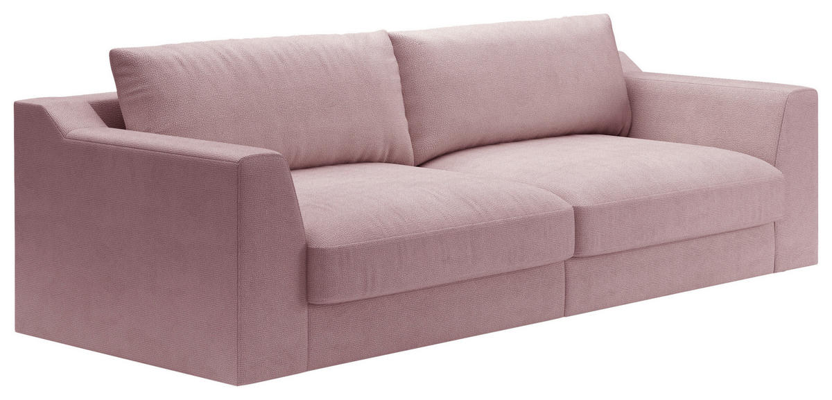 BIGSOFA in Chenille, Flachgewebe Rosa  - Schwarz/Rosa, Design, Kunststoff/Textil (276/90/109cm) - Sit & More