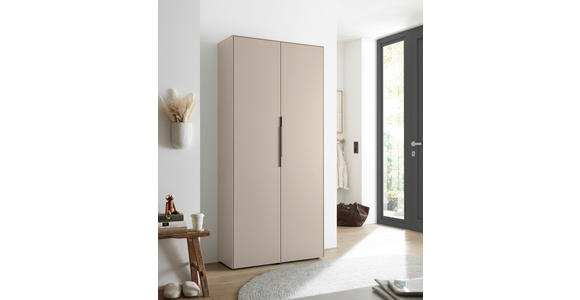 SCHUHSCHRANK  in 90/195/38 cm  - Kaschmir/Schwarz, Design, Holzwerkstoff/Kunststoff (90/195/38cm) - Voleo