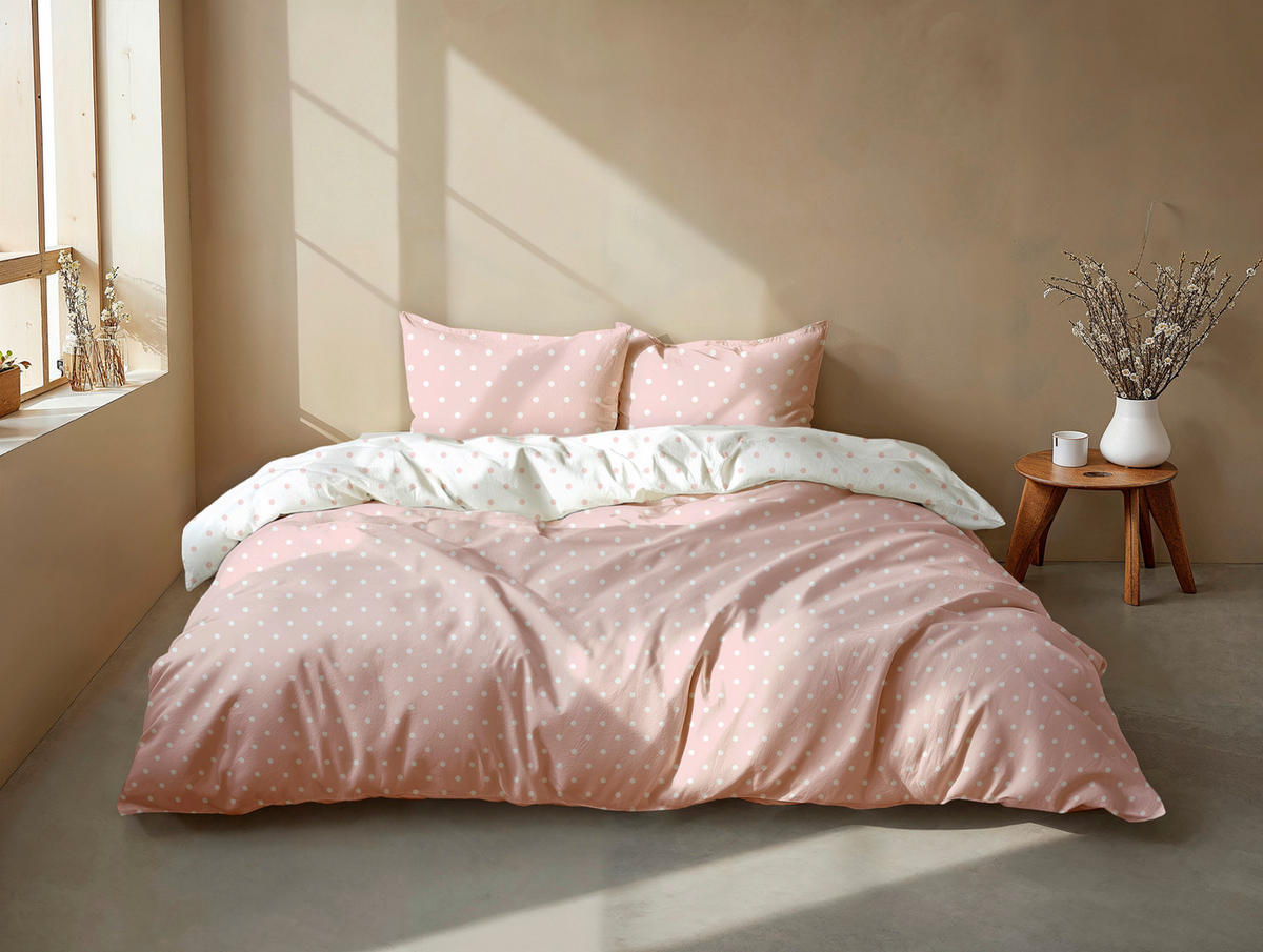BETTWÄSCHE Punta-di-Cotone Renforcé 155/220 cm  - Rosa, Basics, Textil (155/220cm)