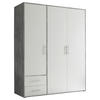DREHTÜRENSCHRANK in Weiss, Hellgrau  - Weiss/Hellgrau, Konventionell, Holzwerkstoff/Kunststoff (155/195/60cm) - Carryhome