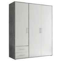 DREHTÜRENSCHRANK in Weiss, Hellgrau  - Weiss/Hellgrau, Konventionell, Holzwerkstoff/Kunststoff (155/195/60cm) - Carryhome