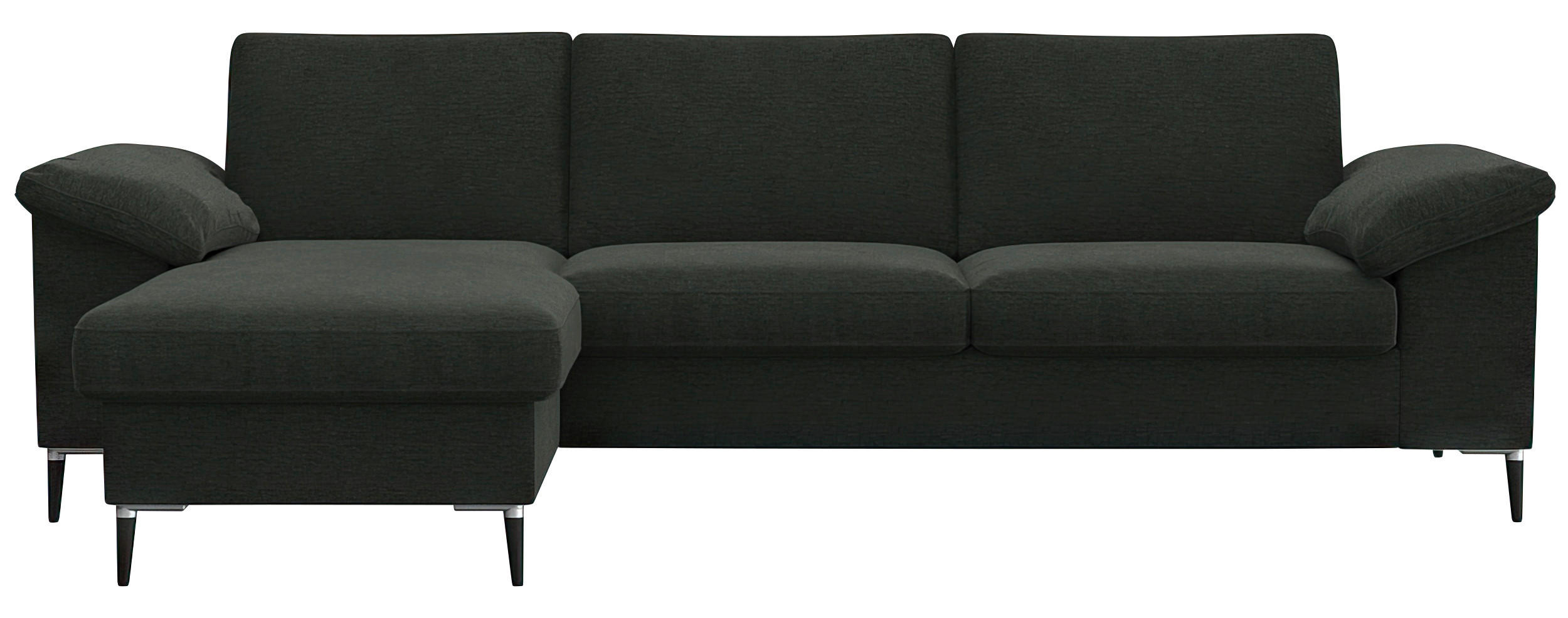 ECKSOFA Waldgrün Flachgewebe - Waldgrün/Alufarben, Design, Textil/Metall (159/242cm) - Livetastic